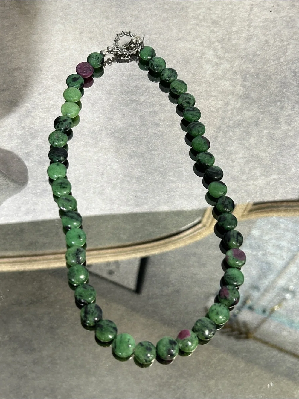 Green Ruby Zoisite Beaded Necklace - Women Jewelry